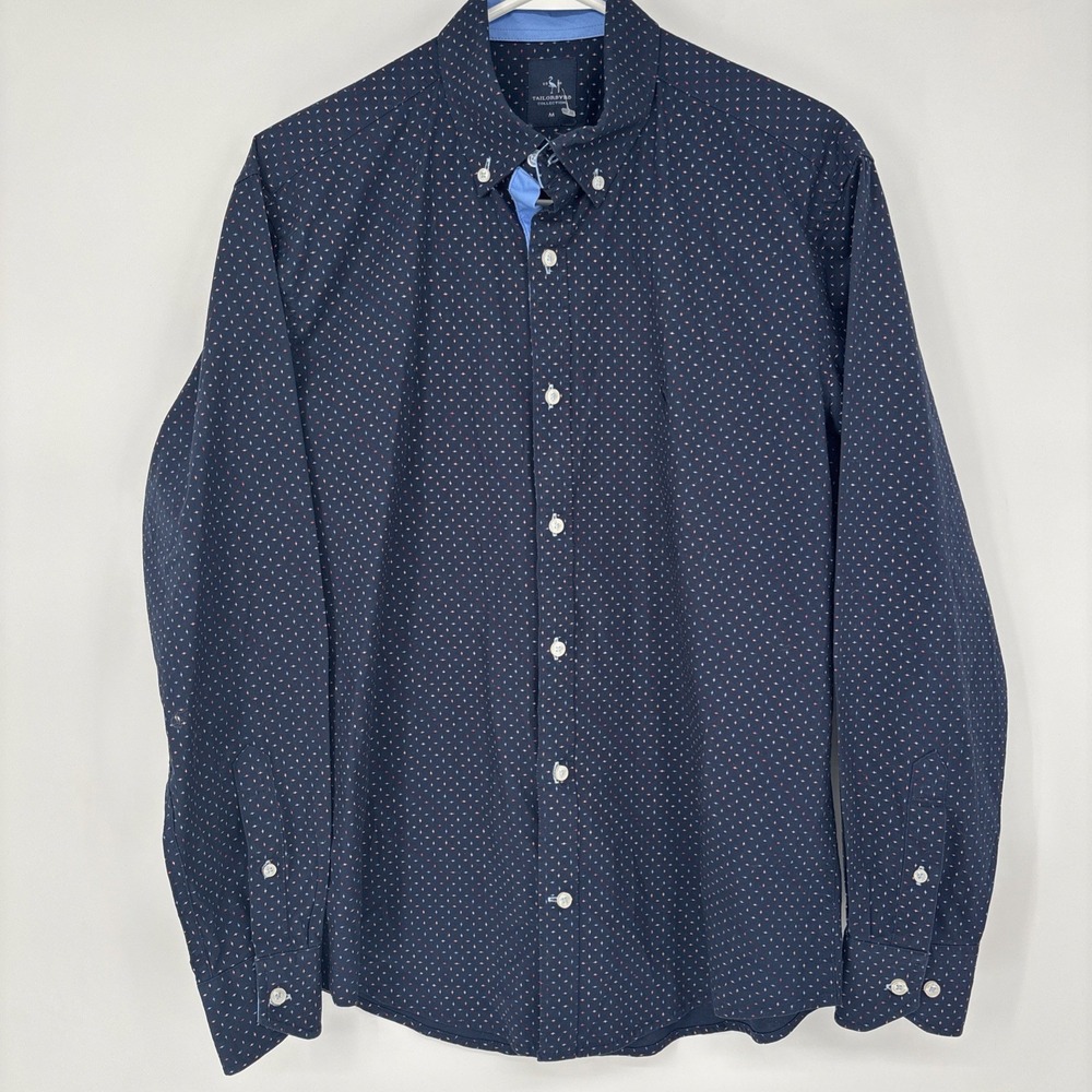 Tailorbyrd Collection Men's Long Sleeve Button Up Shirt Medium All Over pattern